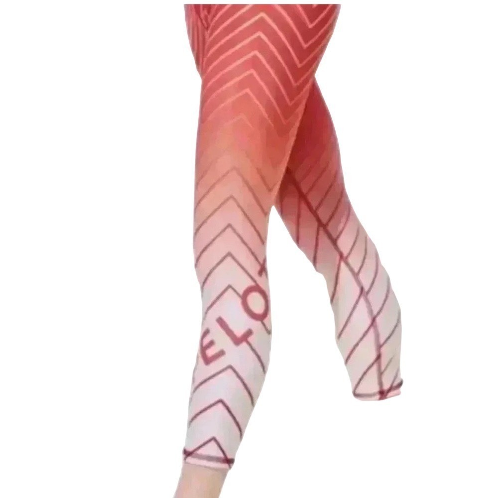 Peloton Cycle x Terez leggings medium‎ red orange sporty great shape bike capri